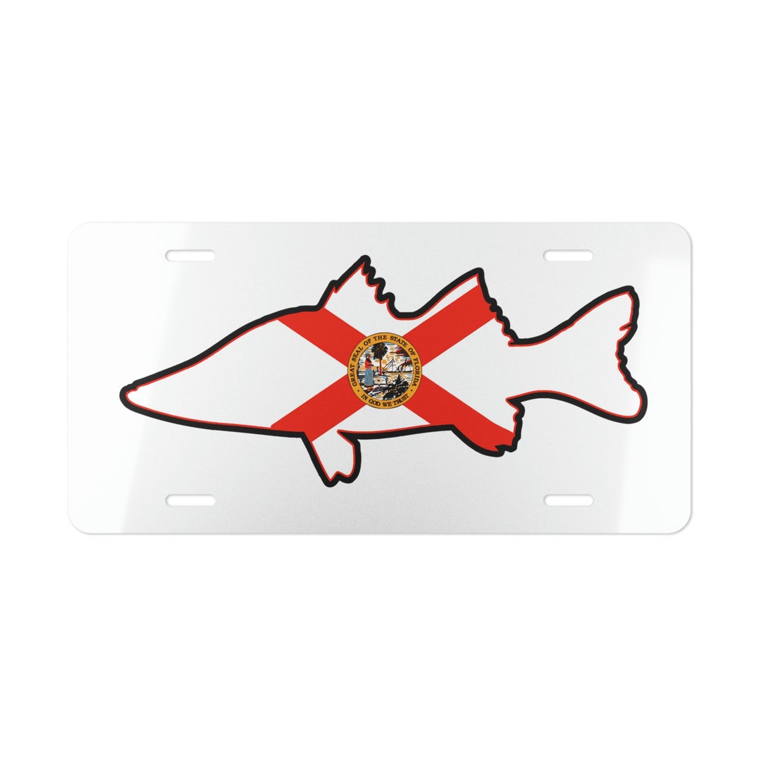 Snook Florida Flag Fishing Fly Fish Truck Tag Vanity License Plate Etsy