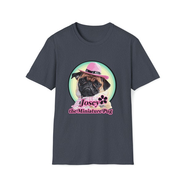 Josey the Miniature Pug Shirt tshirt Pugs Dogs Unisex Softstyle T-Shirt