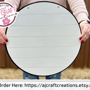 Wood Round Blank Door Hanger, Add your own design, Double Sided Round Shiplap Sign, Blank Shiplap Round Sign, 16 inch round sign