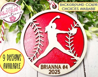 Personalized Softball Player Christmas Ornament, Coach Appreciation Team Gift, Keepsake, Catcher