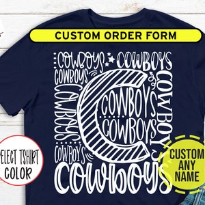 CUSTOM Team Mascot Spirit Typography Shirt - School Mascot Pride Tshirt for Teachers, Students & Parents - Cheer, Football, Baseball Shirt