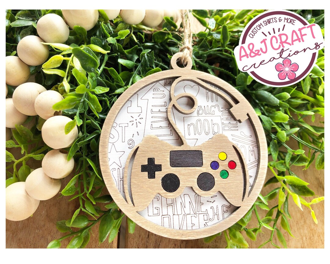 Gamer Ornament, Gaming Ornament, Video Game Ornament, Laser Cut