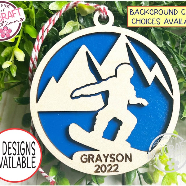 Snowboard Christmas Ornament, Snowboarding Ornament Personalized, Snowboarder Ornament Gift, Snowboarder Ornament Wood, Wood Ornament