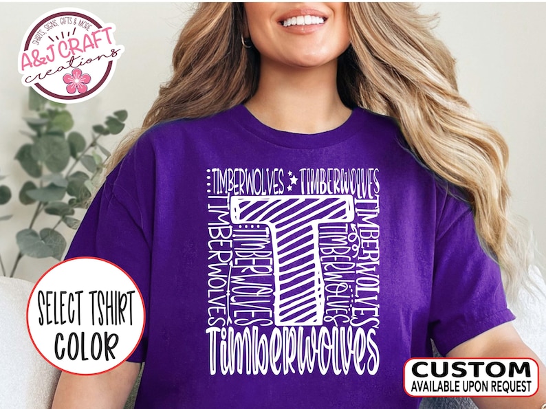 Timberwolves Team Mascot Typography School Spirit Shirt – Cheer ...