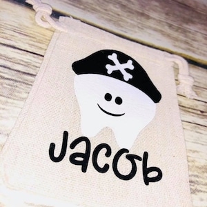 Personalized Tooth Fairy Bag for Kids - Custom Name Tooth Pouch - Perfect Gift for little children Losing Teeth - Keepsake Reward Bag
