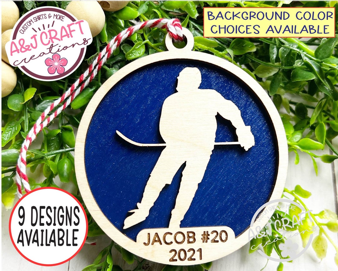 Hockey Ornament Personalized Ice Hockey Ornament Hockey Etsy
