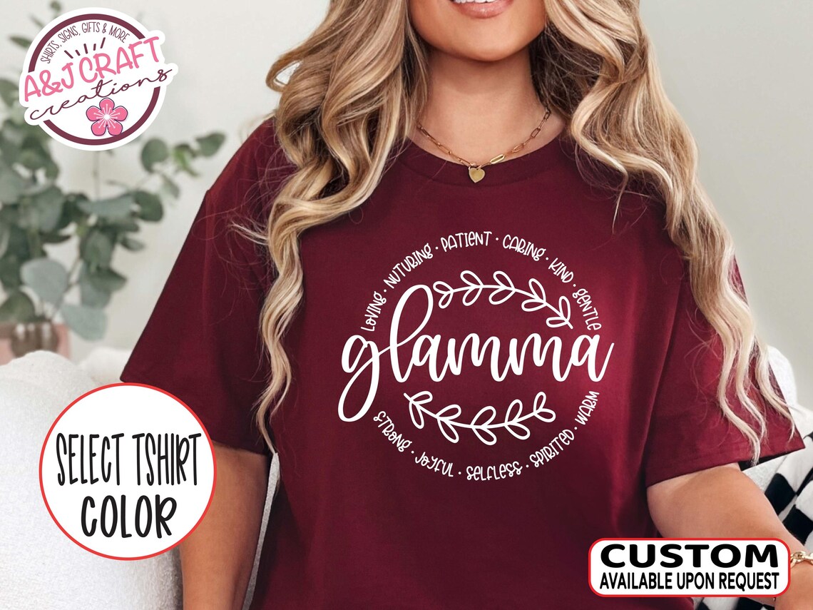 Glamma T-shirt for Grandmas, Fun Adjective Design, Perfect Gift for ...