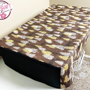 Glowforge Dust Cover, Custom Fit for Your Laser Printer, Protect from Dust & Debris, Durable Canvas Material, Brown and Black with Trees