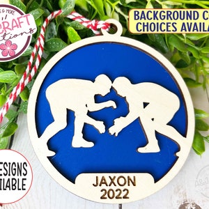 Wrestling Ornament Personalized, Wrestling Team Gift, Wrestling Christmas Ornaments, Wrestling Gifts, Gift for Wrestler, Laser Cut Ornament