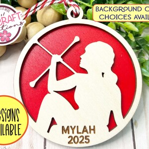 Twirler Ornament Personalized, Baton Twirler Ornament,  Majorette Christmas Ornament, Marching Band, Twirl Ornament, Laser Cut Ornament