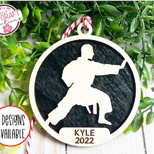 Karate Ornament Personalized, Taekwondo Ornament, Karate Mom, Taekwondo Mom, Taekwondo Dad, Martial Arts Ornament, Laser Cut Ornament