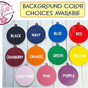 May include: A selection of 12 round wooden circles in various colors, including black, navy, blue, red, cranberry, orange, green, yellow, light pink, pink, and purple. Each circle has a white text label indicating its color.