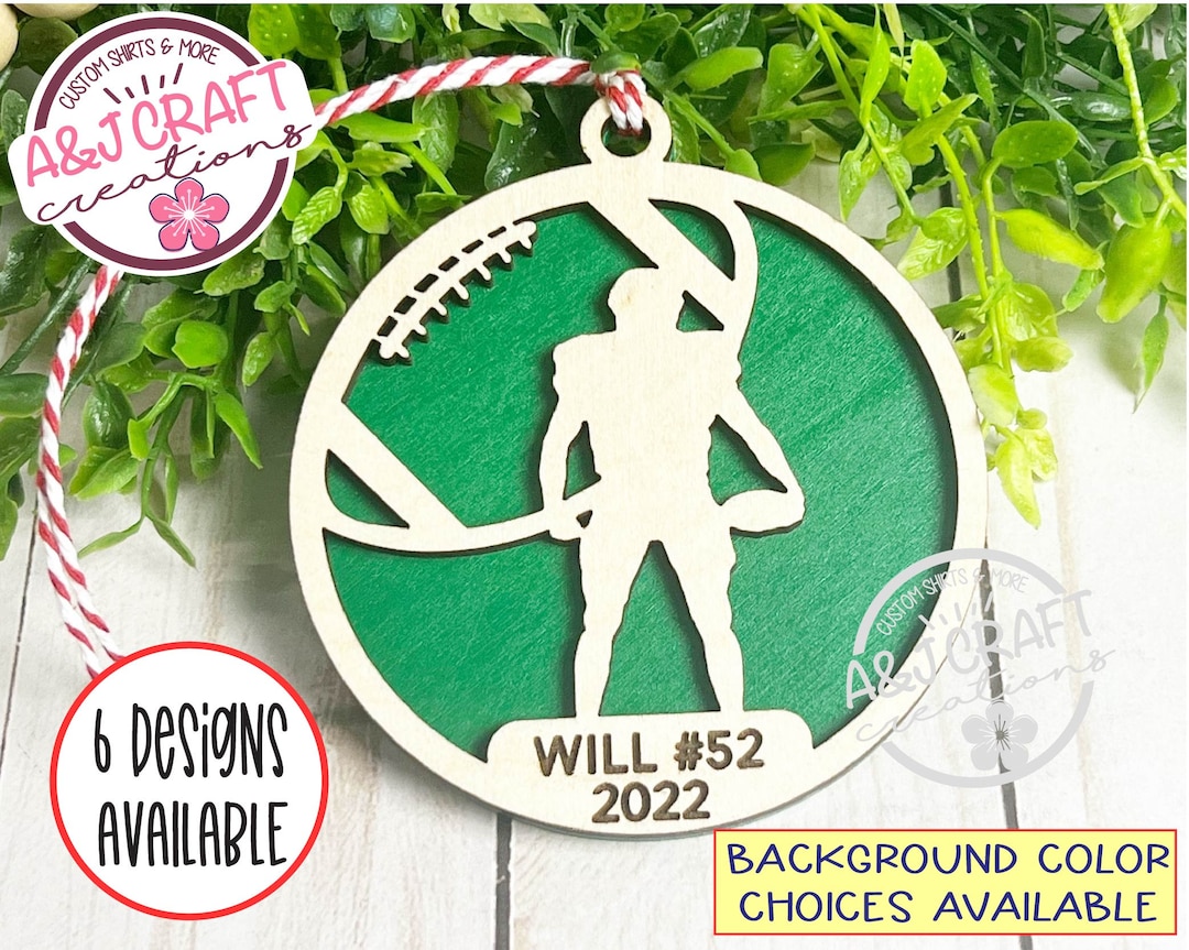 Football Ornament Personalized, Football Player Ornament Gift