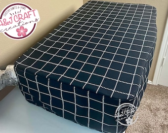 Dust Cover compatible with Glowforge Pro, Plus, Basic Models, Black White Stripes