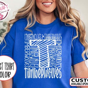 Timberwolves Team Mascot Typography School Spirit Shirt – Cheer ...