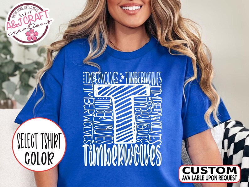 Timberwolves Team Mascot Typography School Spirit Shirt – Cheer ...