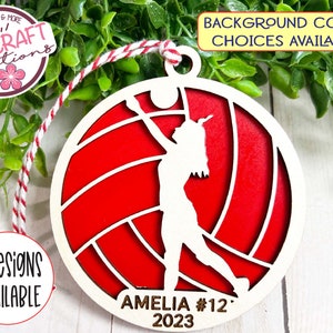 Volleyball Ornament Personalized, Girls Volleyball Ornament, Volleyball Player Gift, Volleyball Christmas Ornament, Laser Cut Ornament