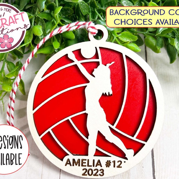 Volleyball Ornament Personalized, Girls Volleyball Ornament, Volleyball Player Gift, Volleyball Christmas Ornament, Laser Cut Ornament