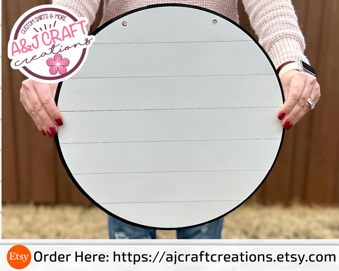 Wood Round Blank Door Hanger, Add Your Own Design, Double Sided Round ...