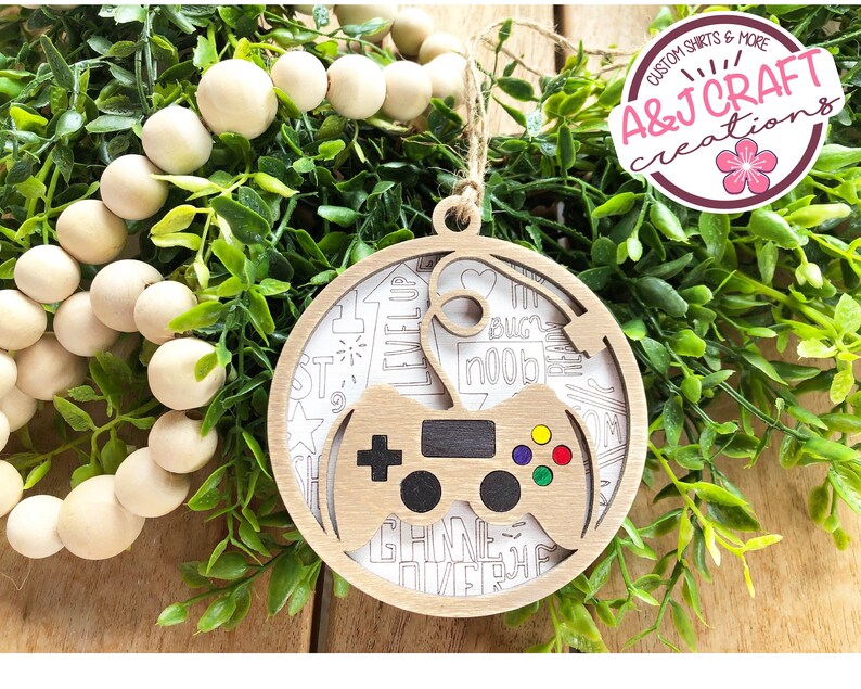 Gamer Ornament Gaming Ornament Video Game Ornament Laser Etsy