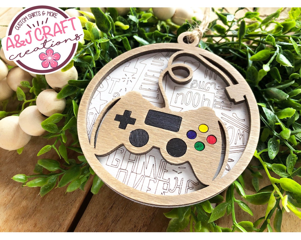 Gamer Ornament Gaming Ornament Video Game Ornament Laser Etsy