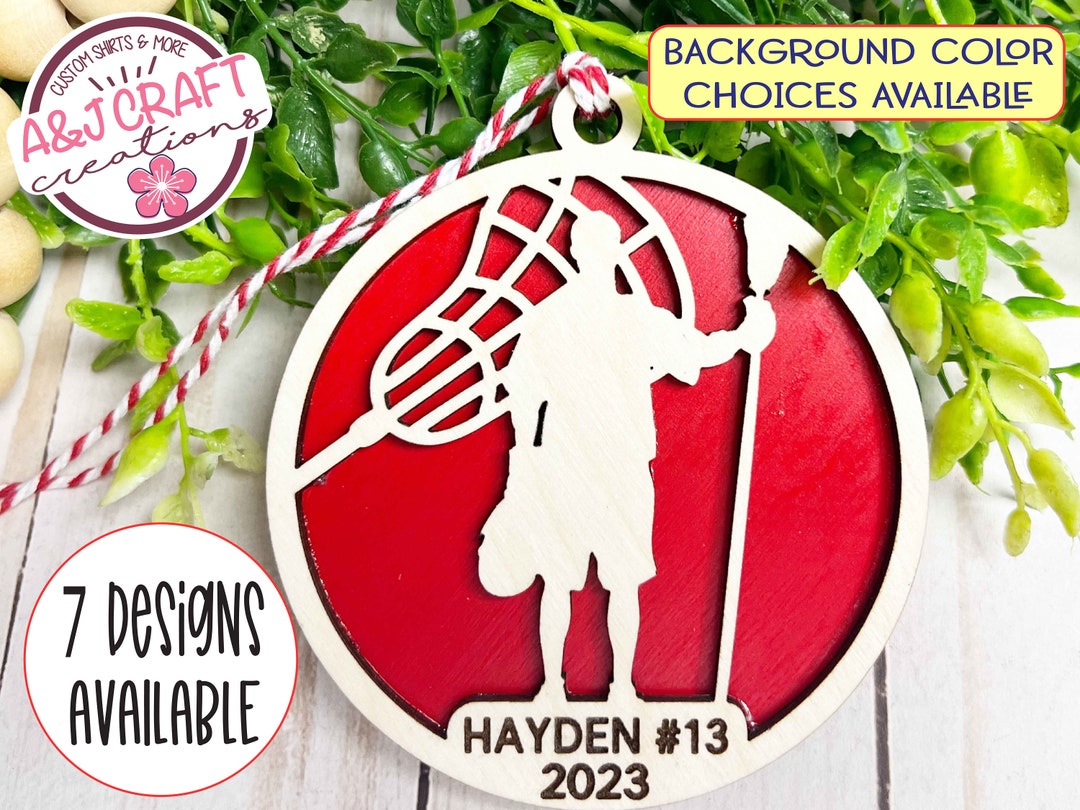 Lacrosse Ornament Personalized, Lacrosse Player Gift, Lacrosse Christmas Ornament, Girl Lacrosse