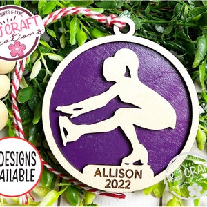 Figure Skater Ornament Personalized, Figure Skating, Womens Figure Skating, Ice Skating Ornament, Ice Figure Skates, Laser Cut Wood Ornament