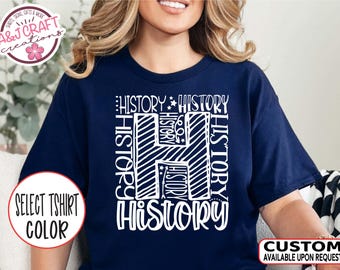 History Teacher Typography T-Shirt – School Staff Gift Tee