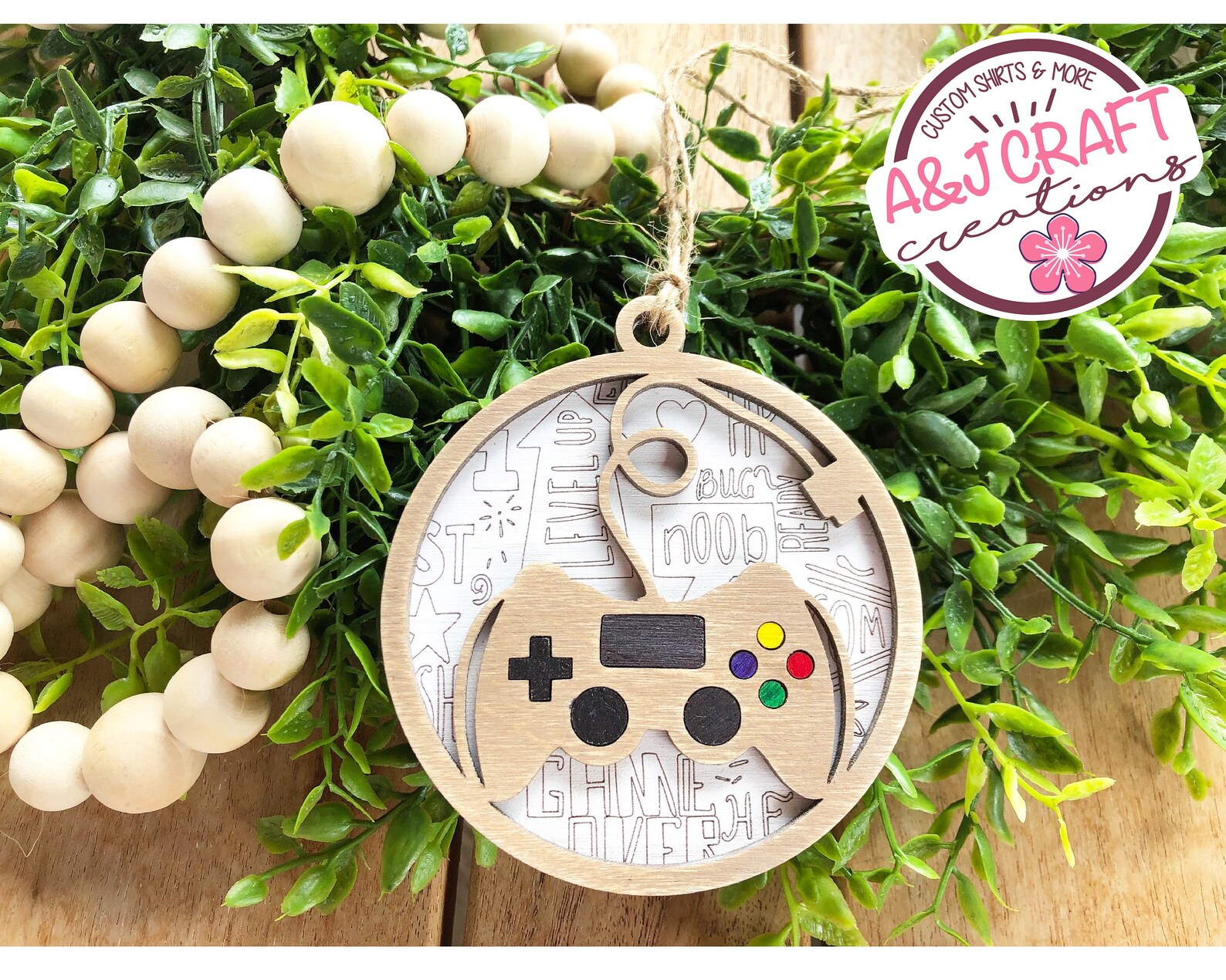 Gamer Ornament Gaming Ornament Video Game Ornament Laser Etsy