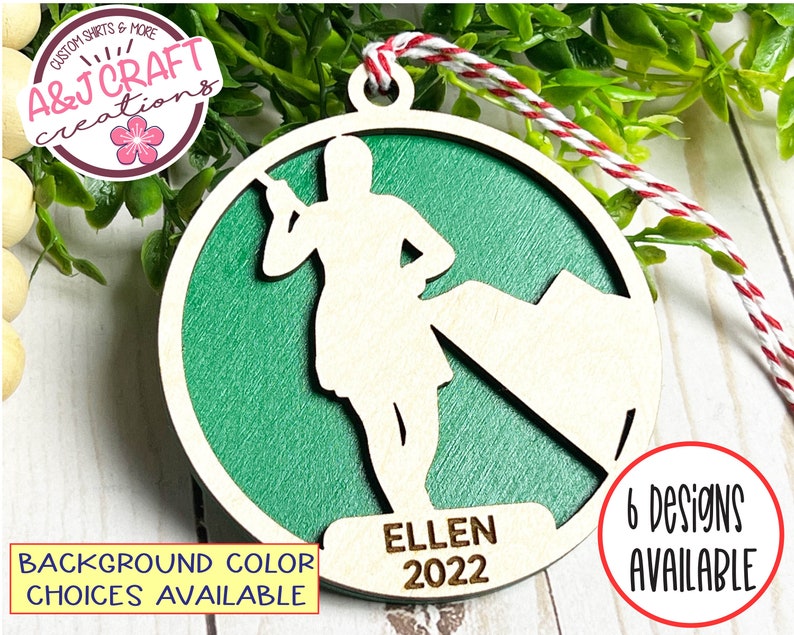 Color Guard Ornament Personalized, Color Guard Ornament, Color Guard Gift, Color Guard Christmas Ornament, Laser Cut Ornament image 4