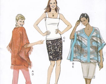 Sleeveless Top /& Pull ... Butterick Ladies Easy Sewing Pattern 6424 Ponchos