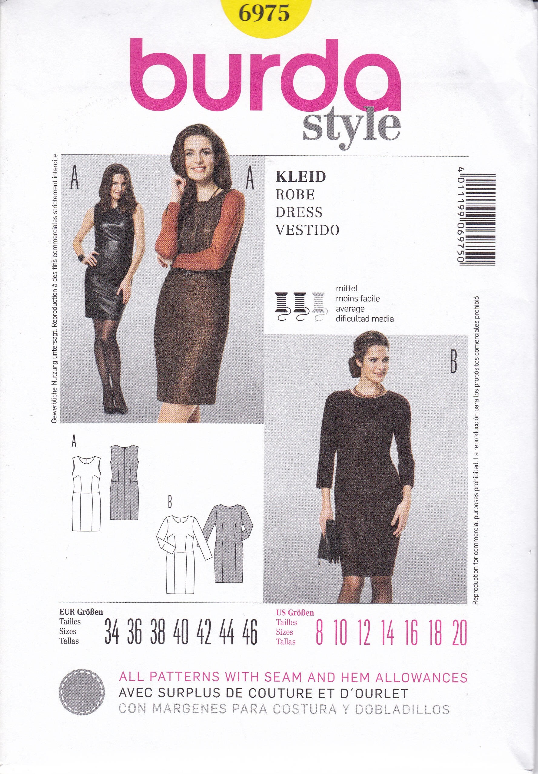 burda 7125 Misses/' Blouse 8 to 20 Sewing Pattern