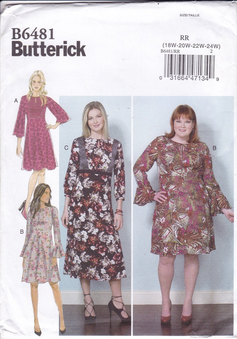 New Sewing Pattern Butterick 6481Women's Plus Size Etsy