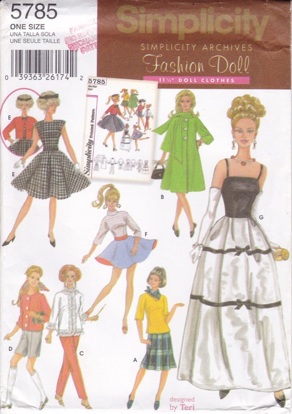11 1/2 Inch Doll Clothes Pattern Fits 11.5 Fashion Doll Etsy
