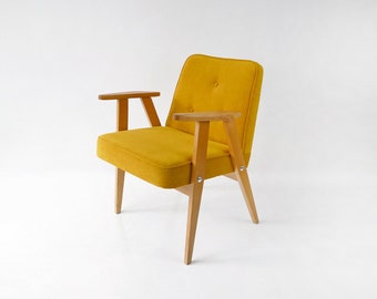 fauteuil jaune vintage de style danois, restauré, chaise vintage des années 1960 | Fauteuil d'appoint | Rembourré | Chaise MidCentury | Vintage moderne
