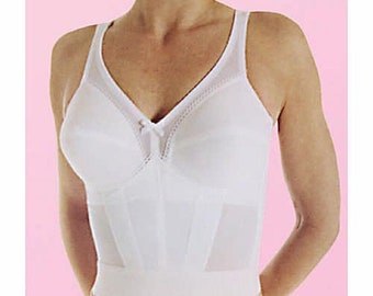 New Vintage Crown-ette  Full Figure Camisole Longline Wire Free Bra Champagne 36D36C