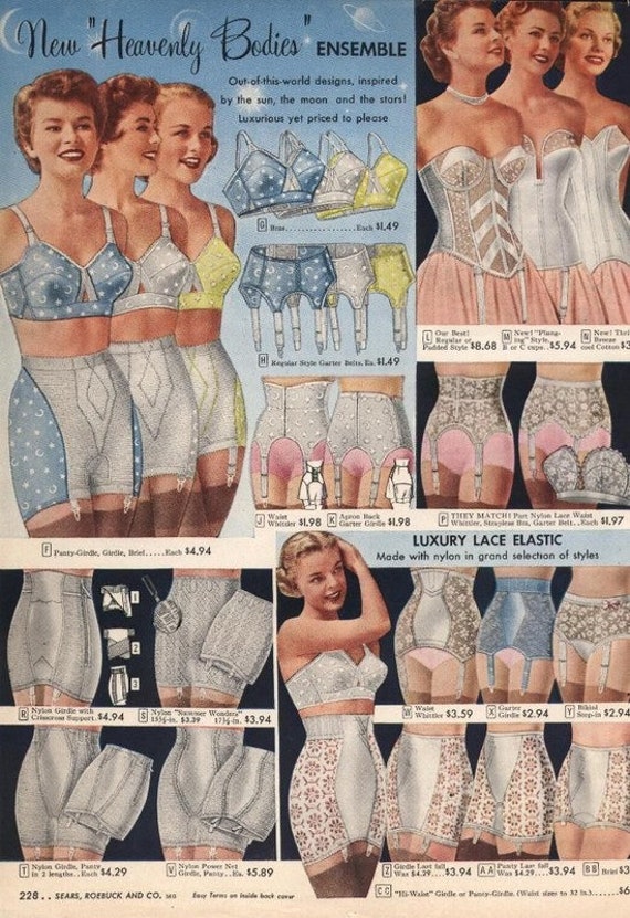 Vintage New Sears Firm Control Criss-cross Panels Long Leg Girdle