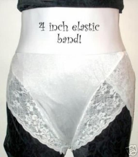 Vintage New Cown-ette 4 Cuffed High Waist Firm Control Panty Girdle Brief  With Lace Legs White Ontrol 