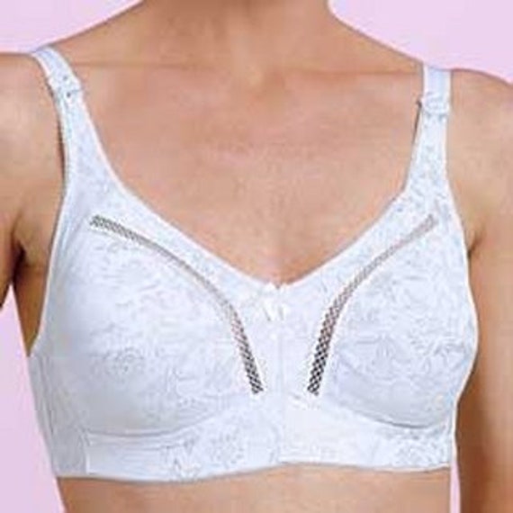 Vintage New Plus Form's Instant Shaping Floral Jacquard Full Support Wire  Free Bra White 34D -  Canada