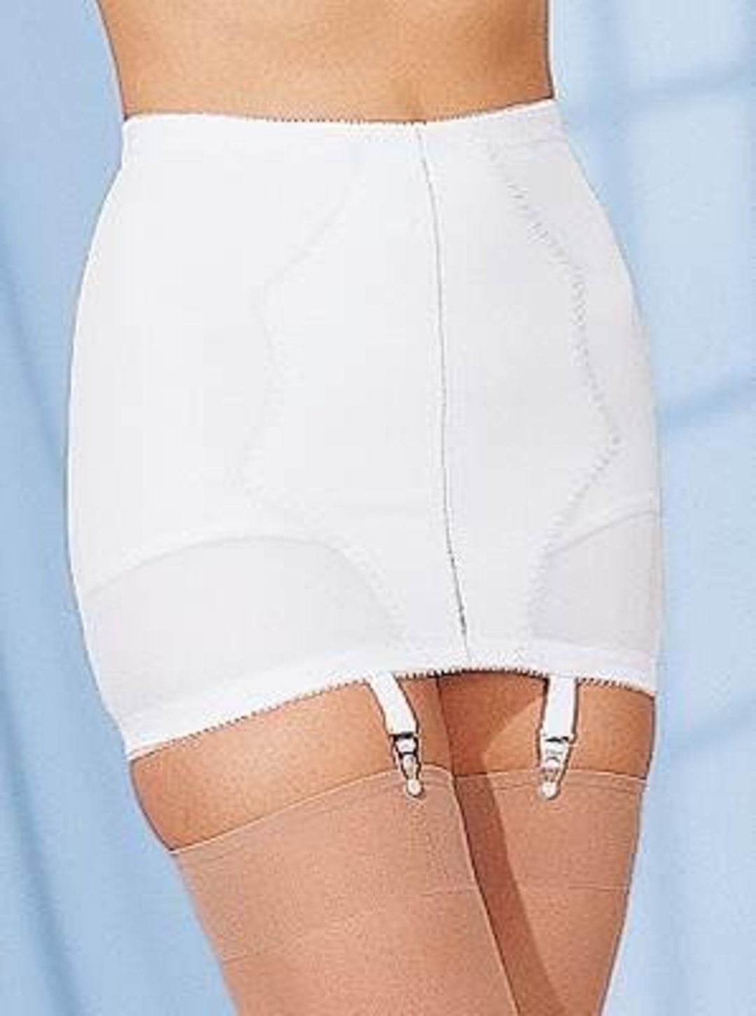 Vintage New Crown-ette Firm Control Open Bottom Girdle With Garters 7 X  Large 4344 