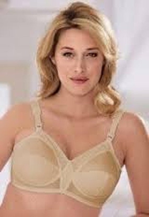 Vintage New Exquisite Form Ful-ly Full Figure Wire Free Bra Beige