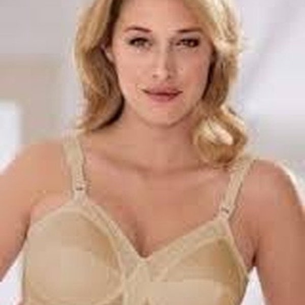 Vintage New Exquisite Form Ful-ly Full Figure Wire Free Bra Beige 40DD