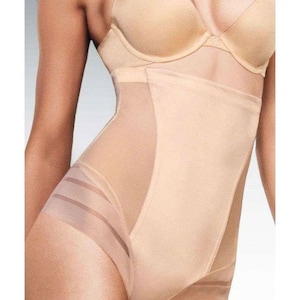 Maidenform Vintage Beige Body Shaper Shiny Nylon Womens L