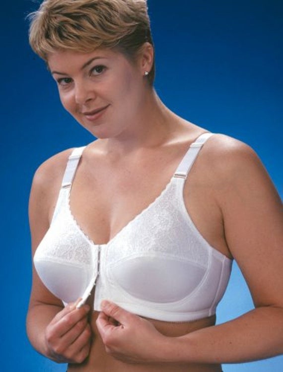 Vintage New Glamorise Magic Lift Full Support Wire Free Front Close Bra  White 38D -  Hong Kong