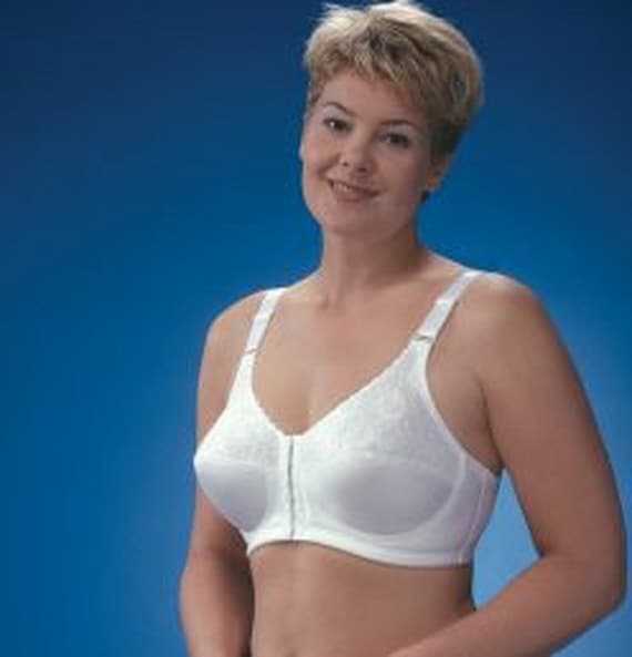 Vintage New Glamorise Magic Lift Full Support Wire Free Front Close Bra  White 38D -  Norway