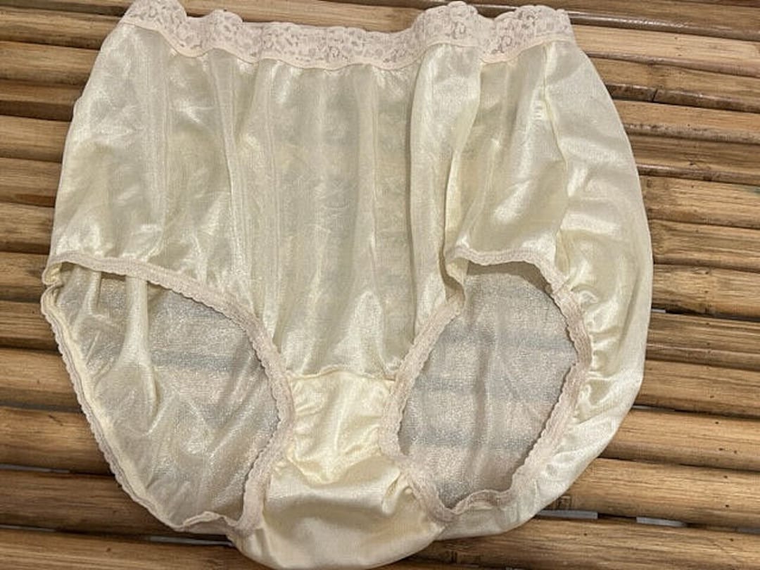 Vintage Hanes Her Way Full Brief Nylon Panty With Lace Waist Band