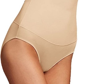 Vintage New Maidenform's Shiny Control It Firm Control High Waist Panty  Girdle Brief Body Beige Large 2930 