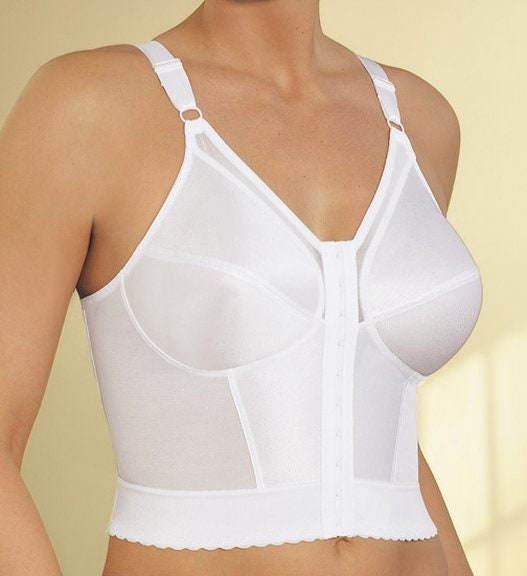 Vintage New Glamorise Front Close Longline Wire Free Posture Bra White 40D - Canada