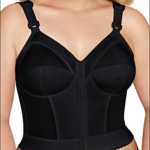 Vintage New Exquisite Form Ful-ly Front Close Full Support Wire Free Long  Line Bra Tuxedo Black 38B -  Canada