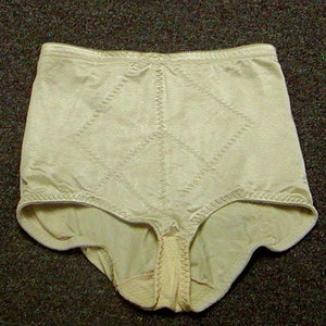 Vintage New Glamorise Moderate Control Floral Power-net Lace Brief White 3  X Large 36 